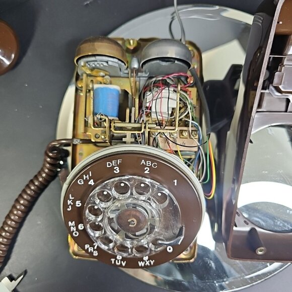 Vintage Chocolate Brown Northern Electric Rotary Desktop Telephone Canada - Picture 12 of 16